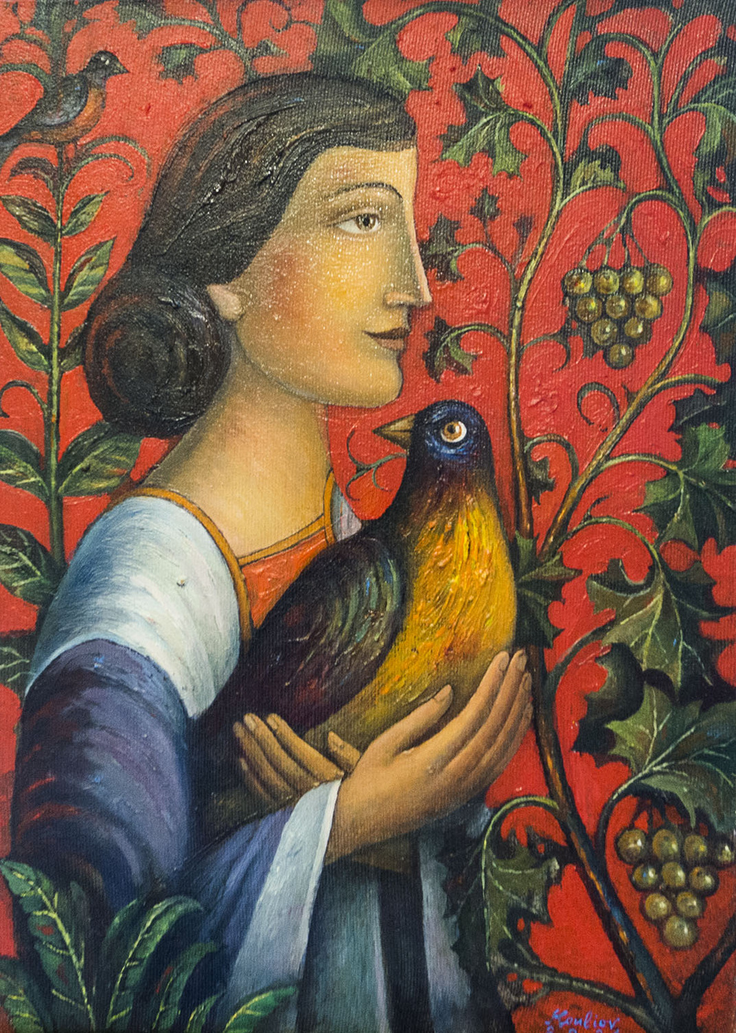 "Девушка с птицей" (О. Куликов)
